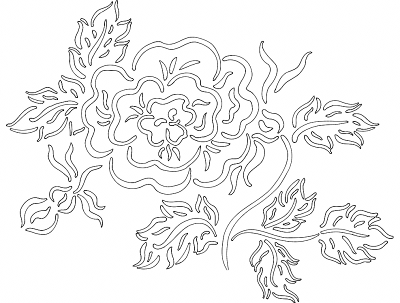 طرح گل شماره ۲ مناسب برای استفاده در دستگاه های cnc چوب و cnc لیزر - flower 2 dxf file