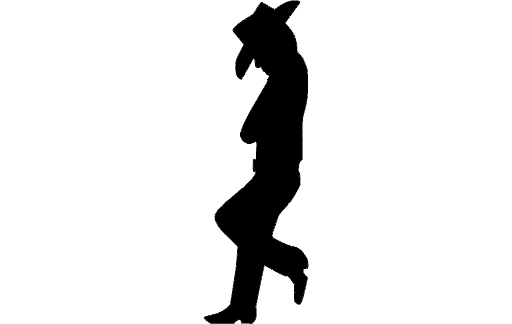 طرح ایستاده کابوی مناسب برای استفاده در دستگاه های cnc چوب و cnc لیزر - cowboy standing dxf file