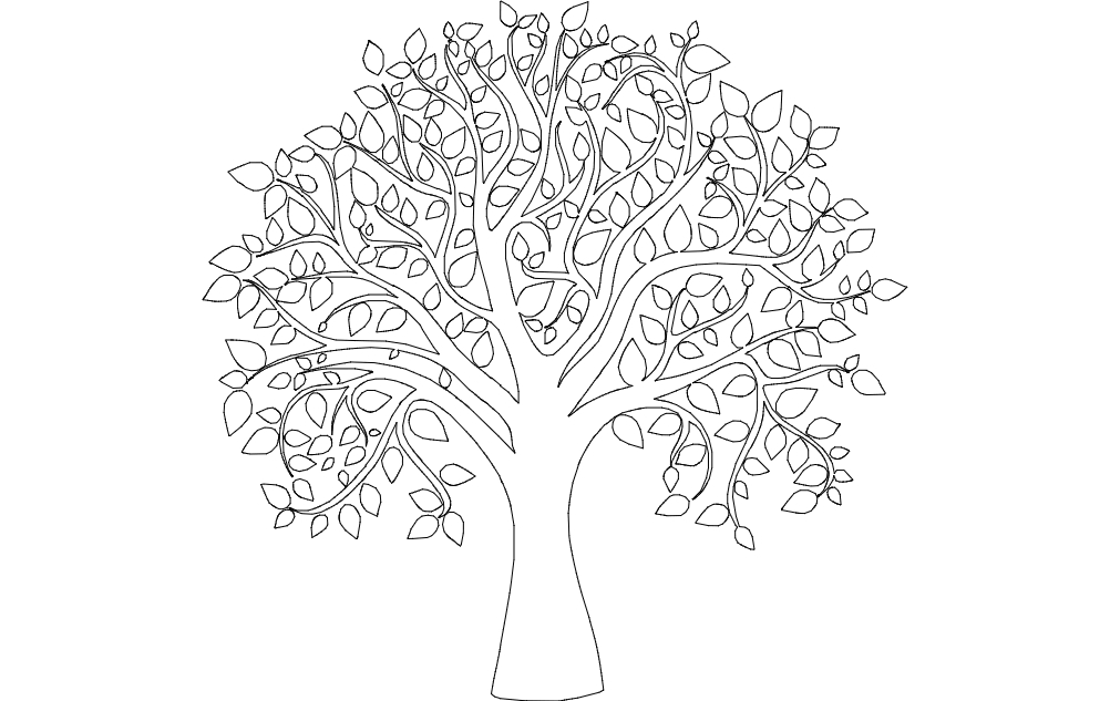 طرح حکاکی کامل درخت زندگی مناسب برای استفاده در دستگاه های cnc چوب و cnc لیزر - tree of life full carve dxf file
