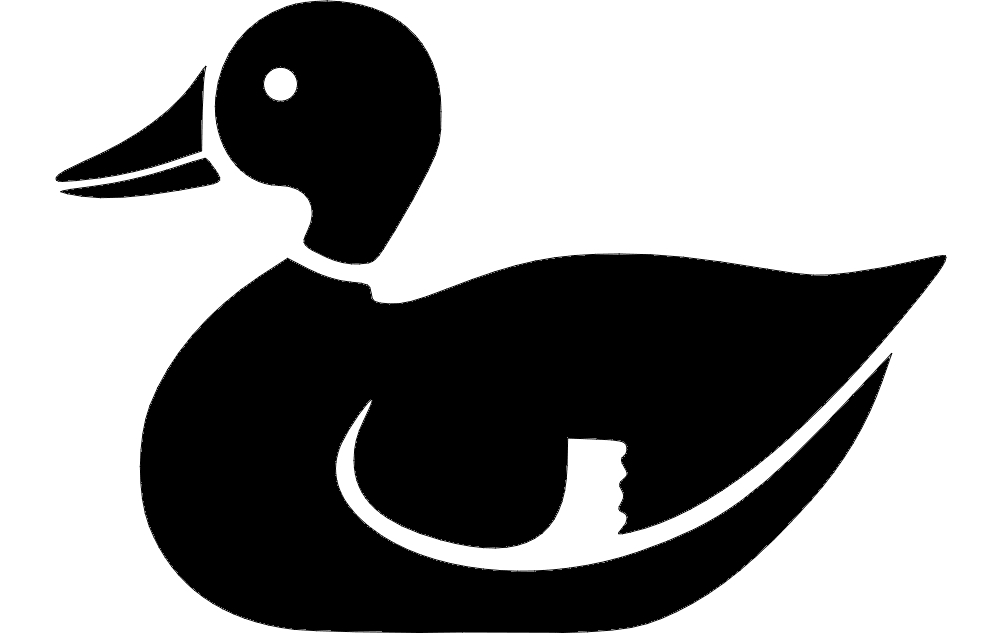 طرح شبح اردک مناسب برای استفاده در دستگاه های cnc چوب و cnc لیزر - duck silhouette dxf file
