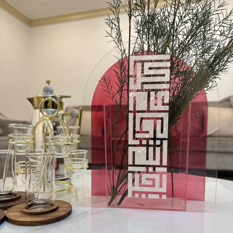 طرح گلدان اکریلیک برای گل مناسب برای استفاده در دستگاه های cnc چوب و cnc لیزر - laser cut acrylic vase for flowers