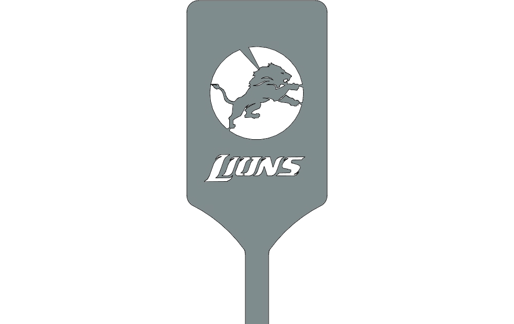 طرح لوگوی شیر روی کاردک مناسب برای استفاده در دستگاه های cnc چوب و cnc لیزر - lions logo on spatula dxf file
