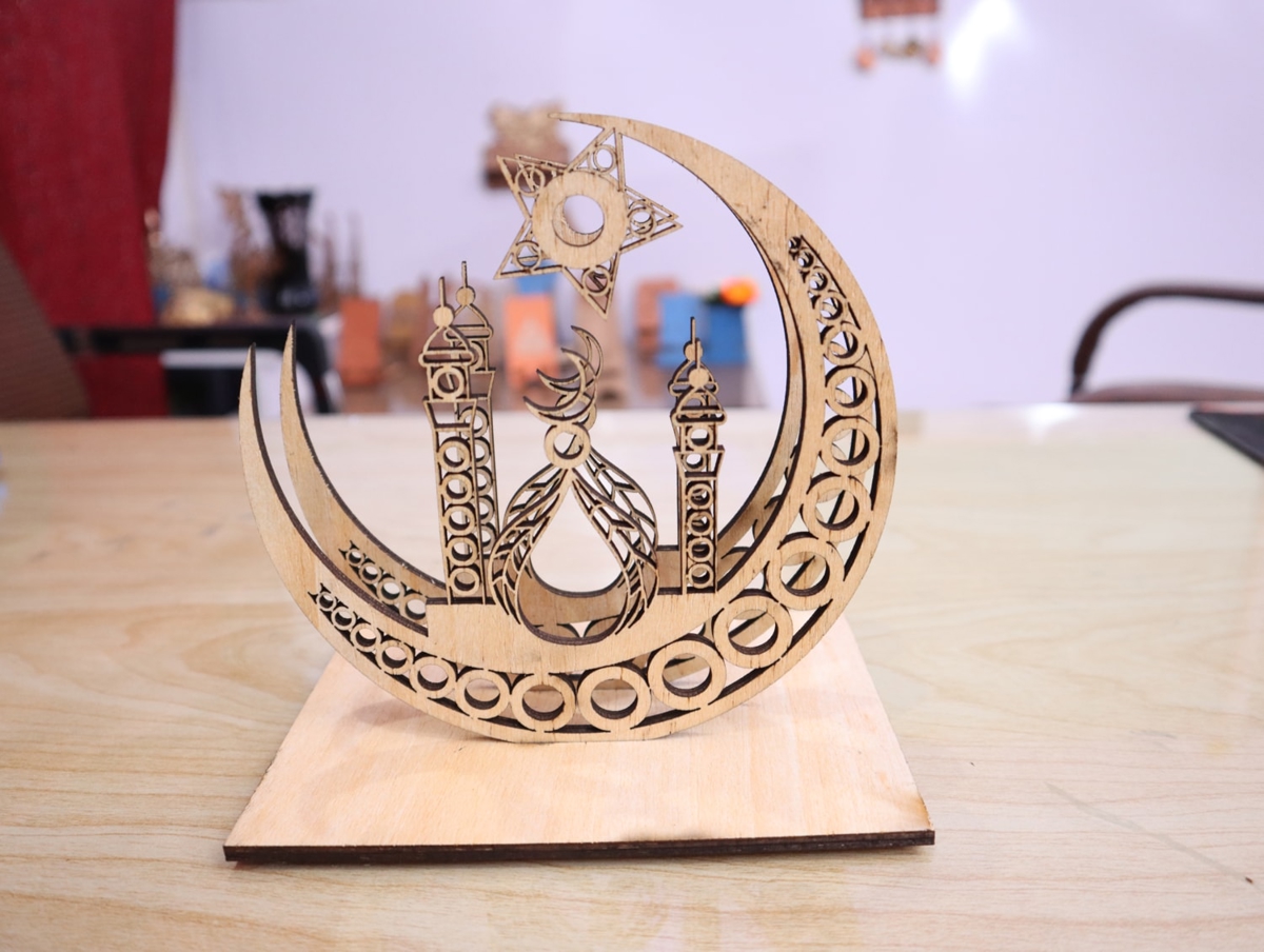 طرح هلالی جا دستمال سفره ۴ میلی‌متری مناسب برای استفاده در دستگاه های cnc چوب و cnc لیزر - laser cut crescent napkin holder 4mm cdr file