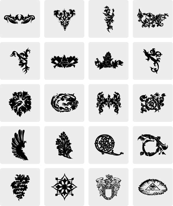 طرح آیکون هرالدری وکتور مناسب برای استفاده در دستگاه های cnc چوب و cnc لیزر - heraldry icon vectors eps file