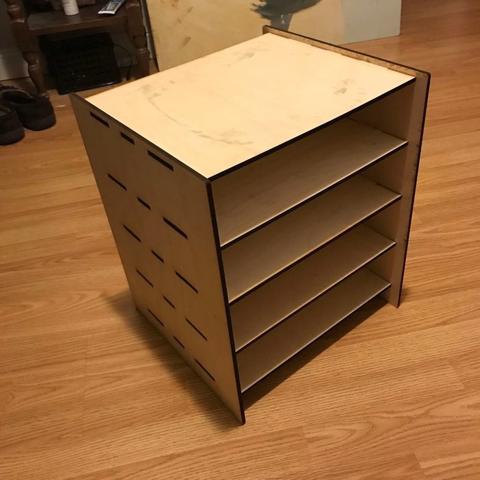 طرح قفسه مبلمان مناسب برای استفاده در دستگاه های cnc چوب و cnc لیزر - laser cut furniture shelf ai file