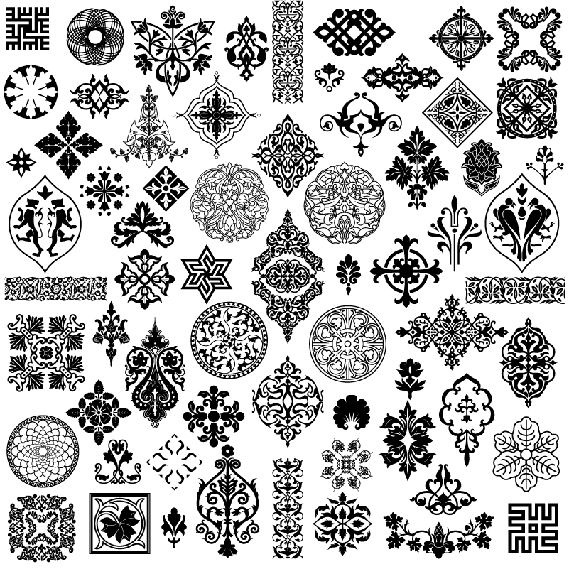 طرح نقش نفیس سنت کلاسیک وکتور مناسب برای استفاده در دستگاه های cnc چوب و cnc لیزر - exquisite pattern vector classical tradition eps file