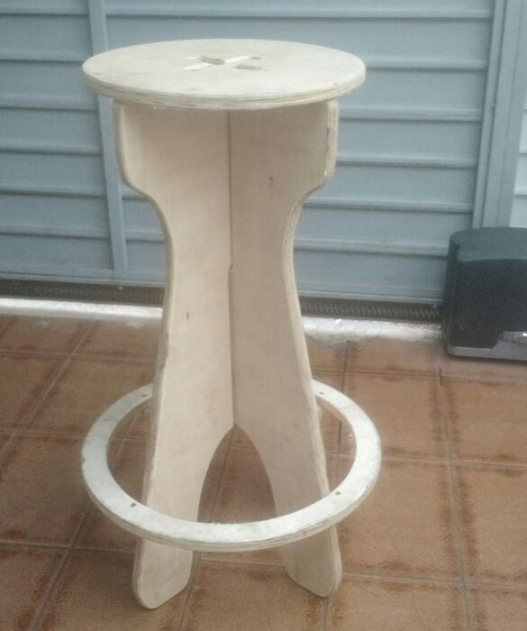 طرح چهارپایه بار شانگهای مناسب برای استفاده در دستگاه های cnc چوب و cnc لیزر - laser cut shanghai bar stool dxf file