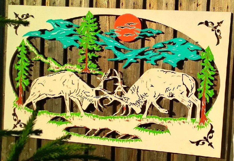 طرح هنری دیواری مناسب برای استفاده در دستگاه های cnc چوب و cnc لیزر - laser cut scenery wall art dxf file