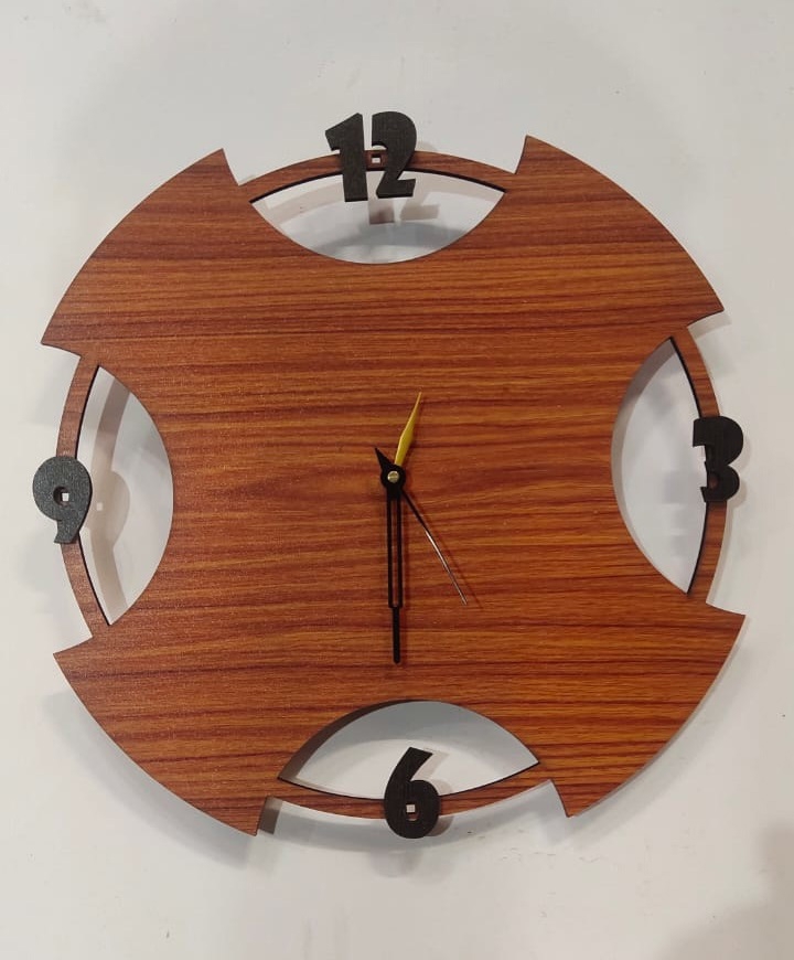 طرح ساعت دیواری طرح مدرن مناسب برای استفاده در دستگاه های cnc چوب و cnc لیزر - laser cut contemporary design wall clock cdr file