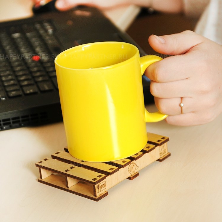 طرح زیرلیوانی های پالت کوچک مناسب برای استفاده در دستگاه های cnc چوب و cnc لیزر - laser cut mini pallet coasters cdr file