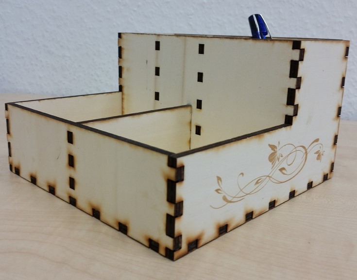 طرح جعبه نگهداری میز تحریر مناسب برای استفاده در دستگاه های cnc چوب و cnc لیزر - laser cut desk storage box cdr file
