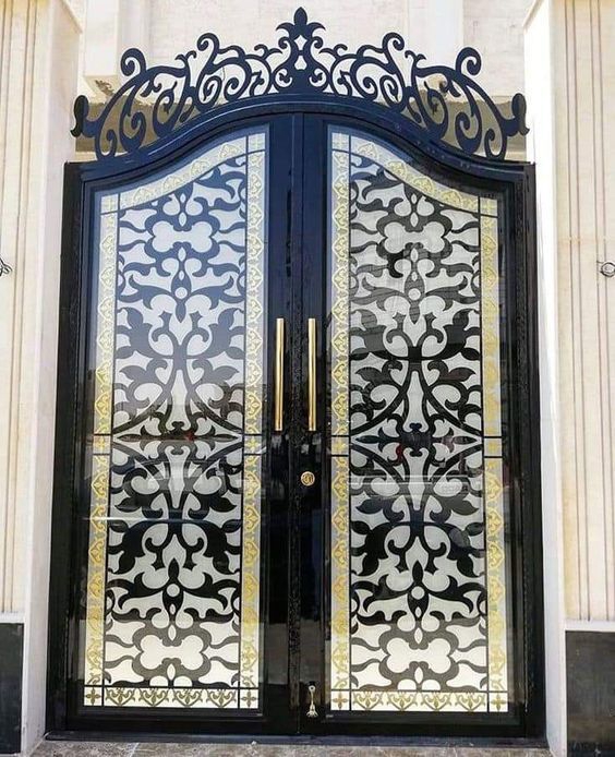 طرح دروازه ورودی مدرن مناسب برای استفاده در دستگاه های cnc چوب و cnc لیزر - laser cut modern front gate design svg file