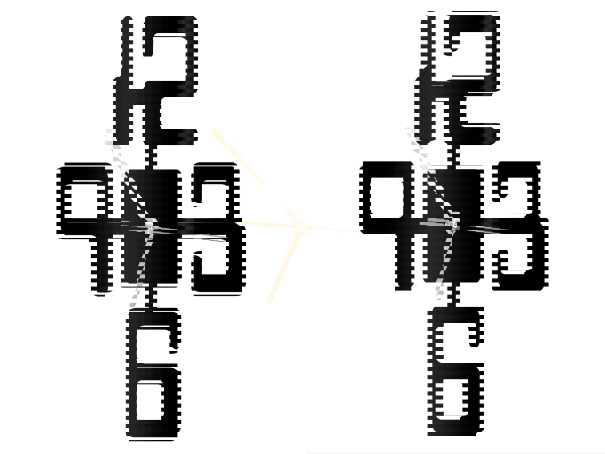 طرح ساعت دیواری مدرن اعداد بزرگ مناسب برای استفاده در دستگاه های cnc چوب و cnc لیزر - laser cut large numbers modern wall clock cdr file