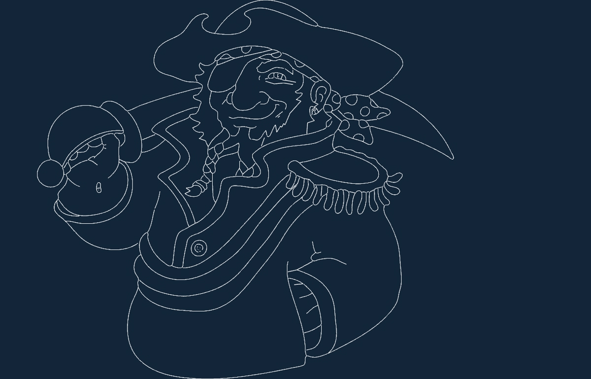 طرح جولی راجر مناسب برای استفاده در دستگاه های cnc چوب و cnc لیزر - jolly roger dxf file