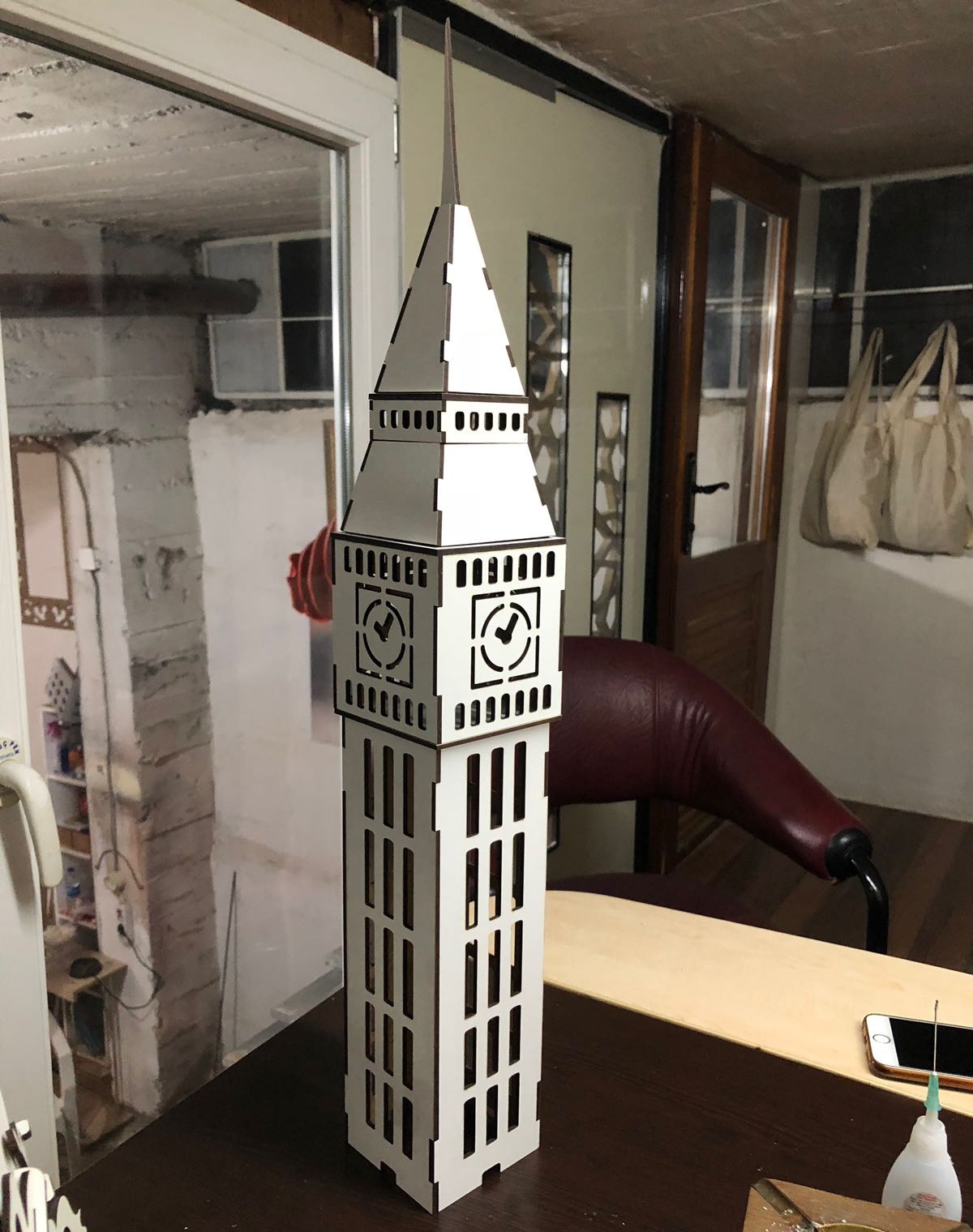 طرح پازل سه بعدی بیگ بن با مناسب برای استفاده در دستگاه های cnc چوب و cnc لیزر - laser cut big ben 3d puzzle cdr file