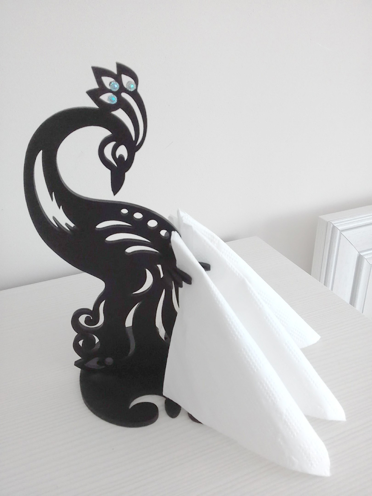 طرح جا دستمال کاغذی طرح طاووس مناسب برای استفاده در دستگاه های cnc چوب و cnc لیزر - laser cut peacock paper napkin holder template cdr file