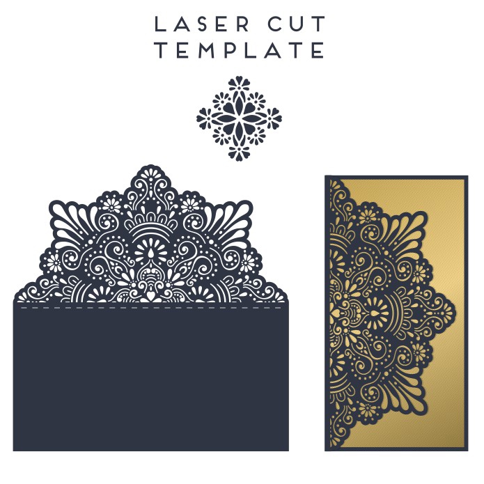 طرح کارت پستال مناسب برای استفاده در دستگاه های cnc چوب و cnc لیزر - laser cut greeting card postcard design template cdr file