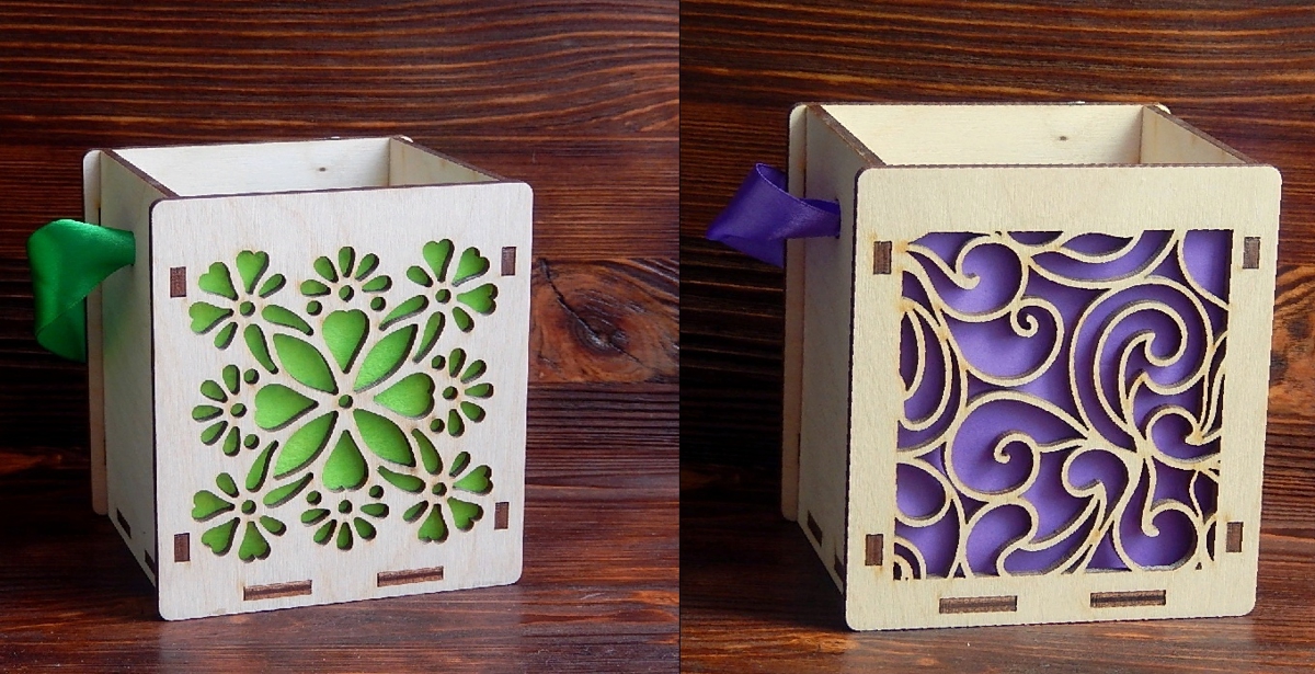 طرح جعبه کادو چوبی تزئینی مناسب برای استفاده در دستگاه های cnc چوب و cnc لیزر - laser cut wooden decorative gift box template cdr file