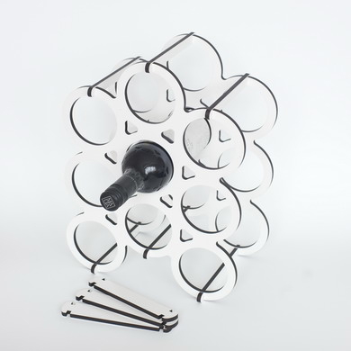 طرح فایل لایه باز وکتور طرح قفسه نوشابه ماژولار مناسب برای استفاده در دستگاه های cnc چوب و cnc لیزر - laser cut modular wine rack template eps file