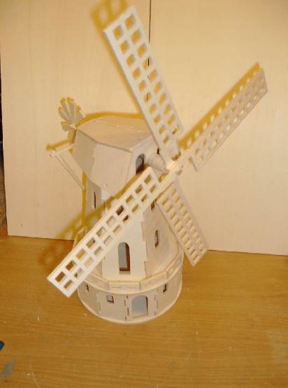 طرح پازل سه بعدی آسیاب بادی مناسب برای استفاده در دستگاه های cnc چوب و cnc لیزر - laser cut windmill 3d puzzle dxf file