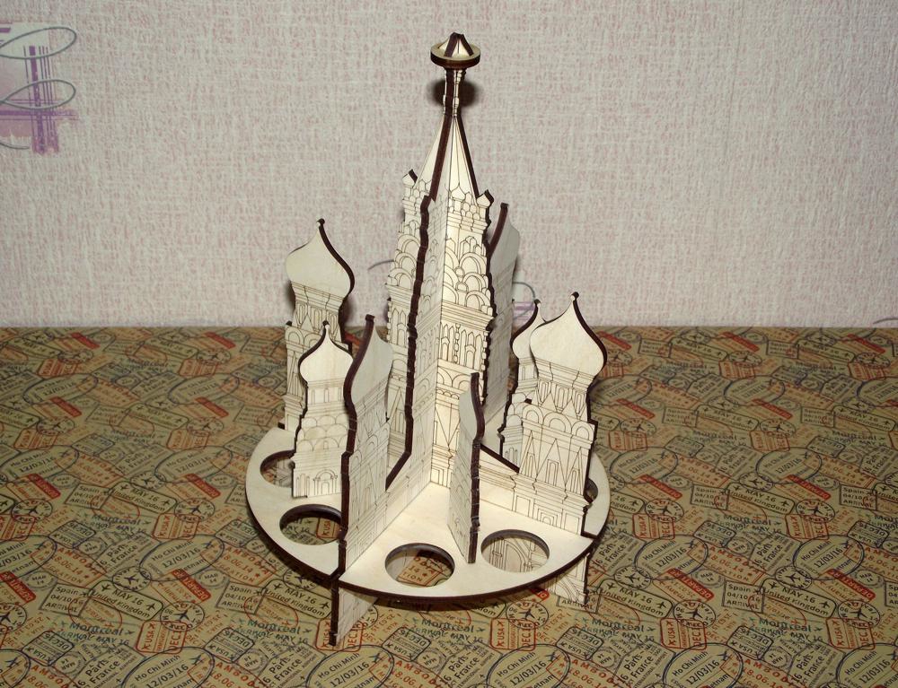 طرح کلیسای جامع سنت ریحان روسیه مناسب برای استفاده در دستگاه های cnc چوب و cnc لیزر - laser cut russia saint basil cathedral cdr file