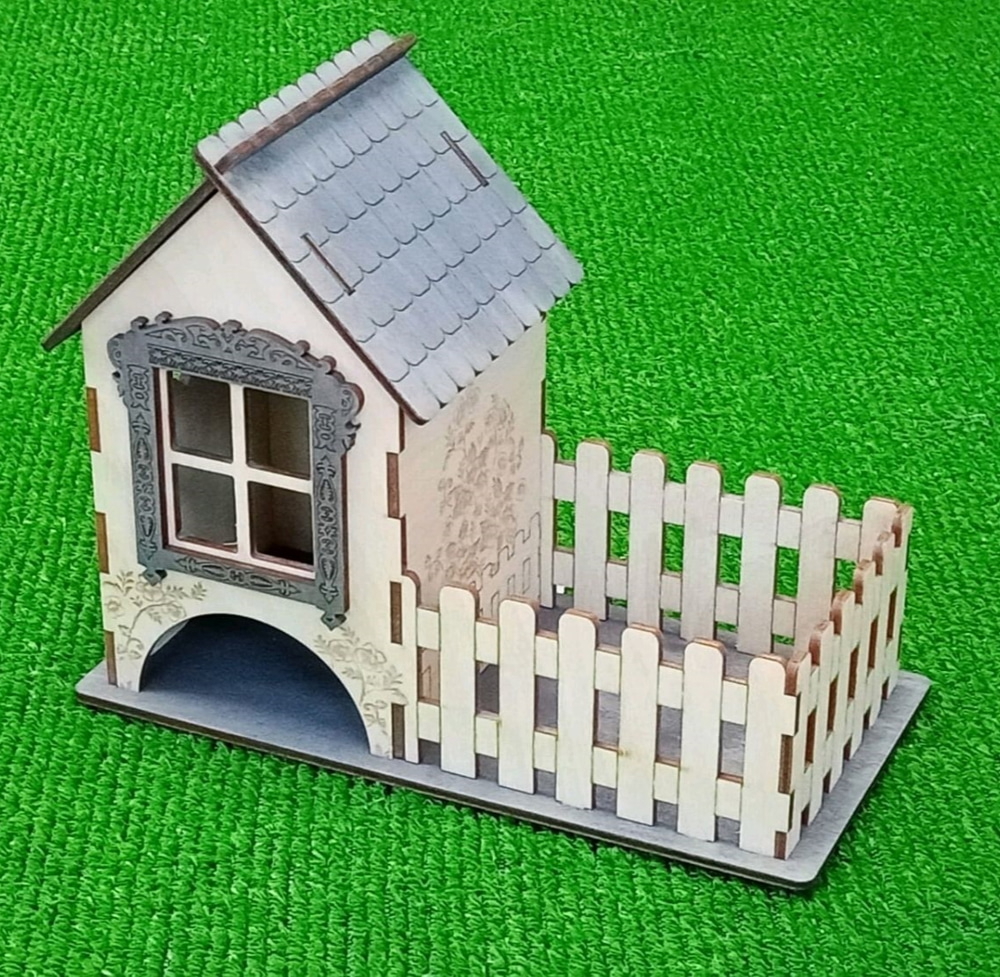 طرح چای کیسه ای مخصوص چایخانه مناسب برای استفاده در دستگاه های cnc چوب و cnc لیزر - laser cut tea house tea bag dispenser cdr file