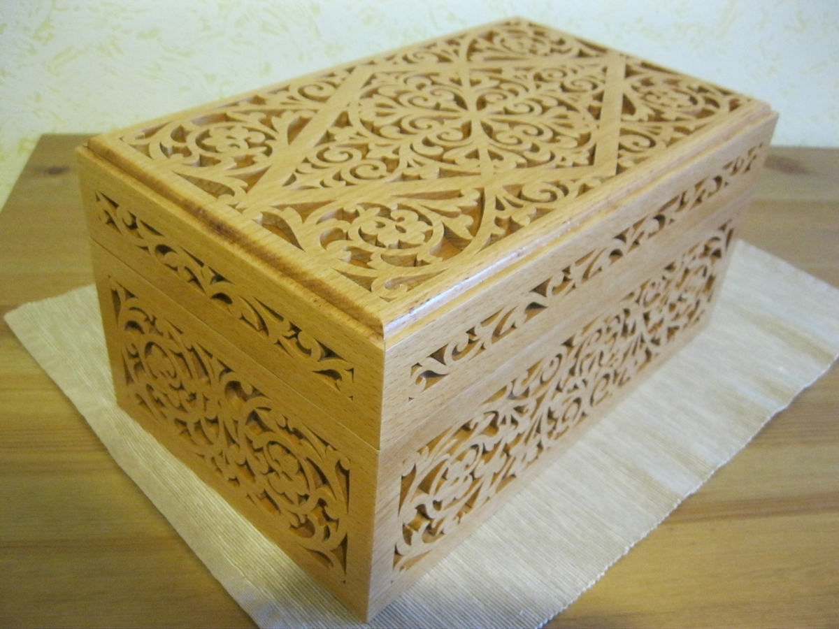 طرح جعبه چوبی تزئینی با ضخامت ۶ میلی‌متر مناسب برای استفاده در دستگاه های cnc چوب و cnc لیزر - laser cut decorative wooden box 6mm cdr file
