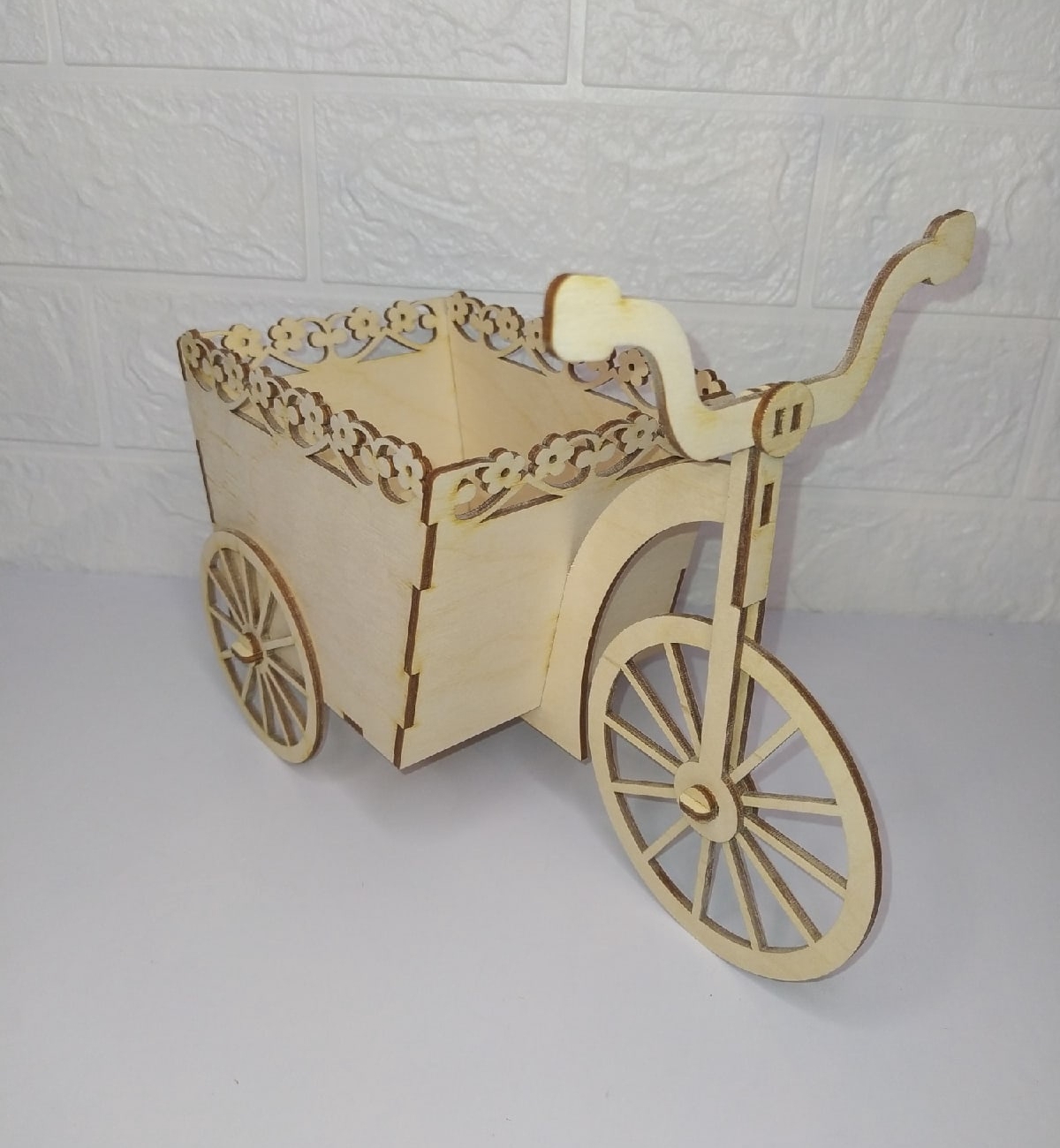 طرح پایه دوچرخه چوبی طرح گل مناسب برای استفاده در دستگاه های cnc چوب و cnc لیزر - laser cut wooden bike flower stand cdr file