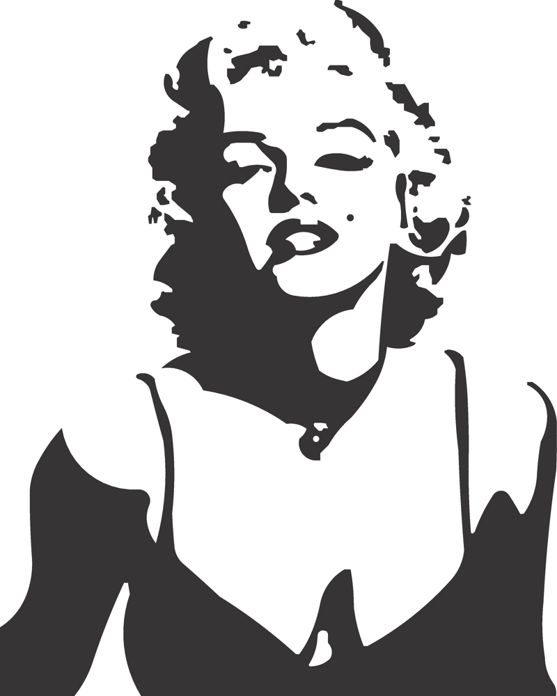 طرح سیلوئت مرلین مونرو حکاکی شده مناسب برای استفاده در دستگاه های cnc چوب و cnc لیزر - laser cut engrave marilyn monroe silhouette cdr file