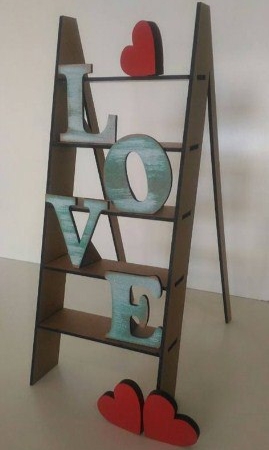 طرح نردبان عروسی مناسب برای استفاده در دستگاه های cnc چوب و cnc لیزر - laser cut wedding decor ladder ladder of love cdr file
