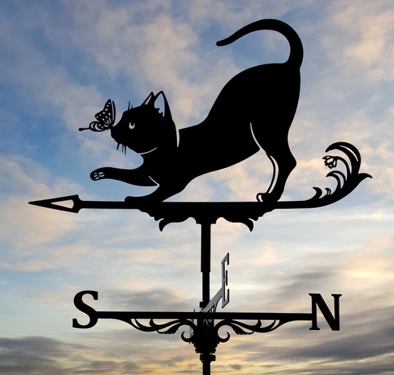 طرح بادنمای گربه مناسب برای استفاده در دستگاه های cnc چوب و cnc لیزر - cat weather vane dxf file