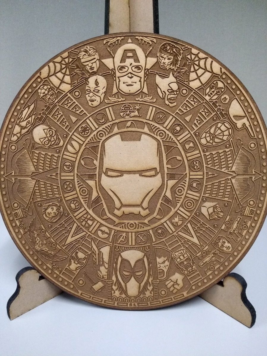 طرح تقویم مایا مارول حکاکی شده با لیزر مناسب برای استفاده در دستگاه های cnc چوب و cnc لیزر - laser cut engraved marvel mayan calendar cdr file