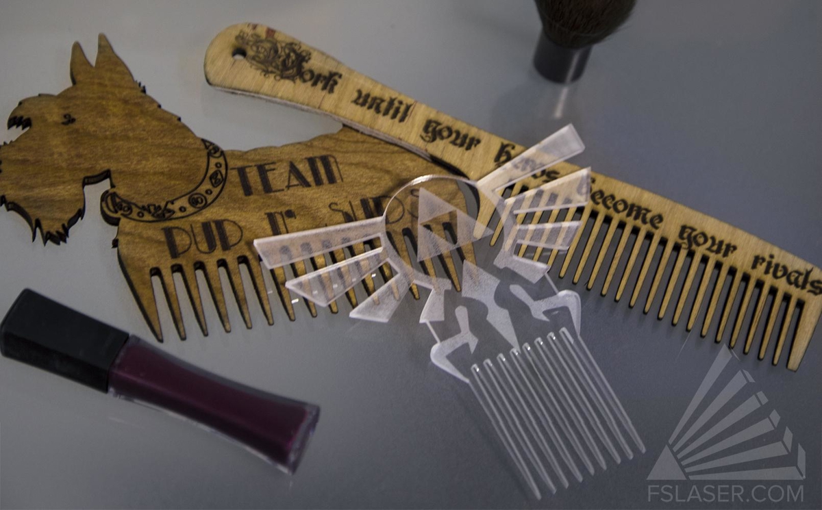 طرح شانه سگ مناسب برای استفاده در دستگاه های cnc چوب و cnc لیزر - laser cut dog comb svg file