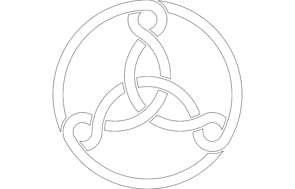 طرح سه گره سلتیک مناسب برای استفاده در دستگاه های cnc چوب و cnc لیزر - three celtic knots dxf file