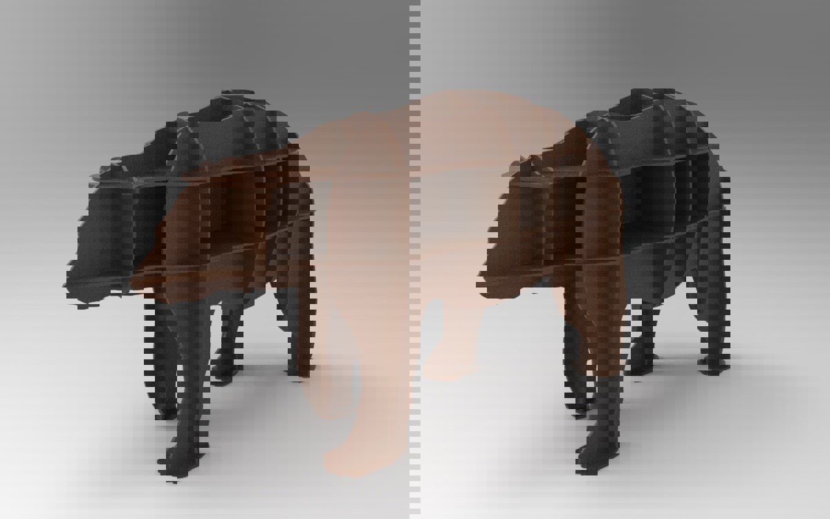 طرح فایل dwg نقشه برش قفسه خرس با دستگاه لیزر مناسب برای استفاده در دستگاه های cnc چوب و cnc لیزر - laser cut bear shelf cnc plans dwg file