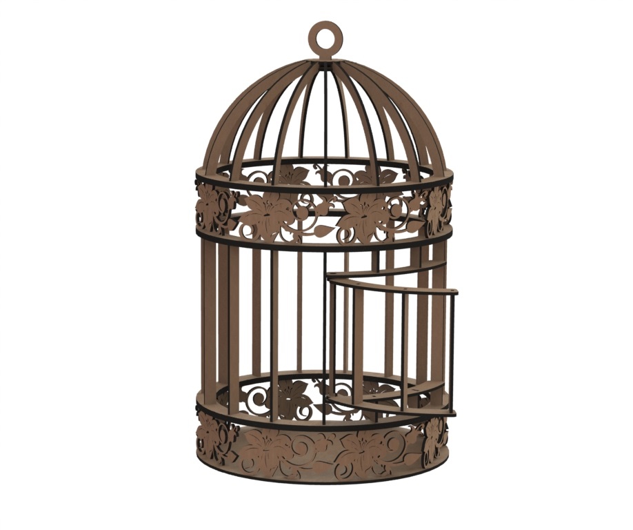 طرح قفس مناسب برای استفاده در دستگاه های cnc چوب و cnc لیزر - laser cut cage template cdr file