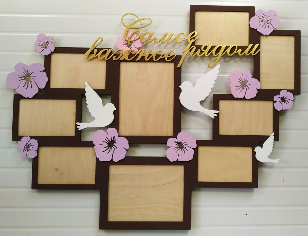 طرح قاب عکس خانوادگی با طرح کبوتر - مناسب برای استفاده در دستگاه های cnc چوب و cnc لیزر - laser cut family photo frame with pigeons cdr file