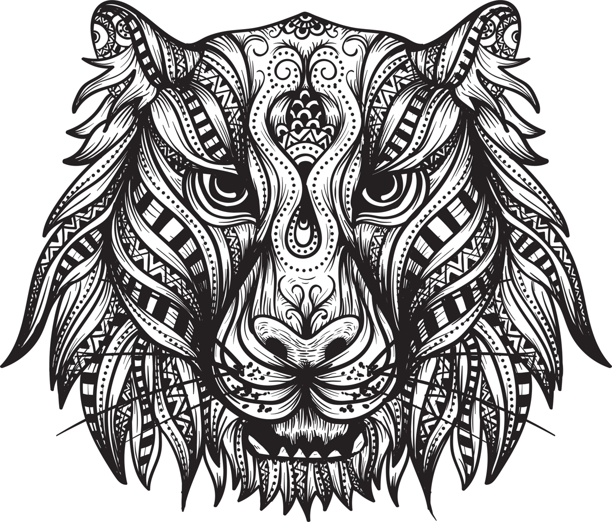 طرح سر ببر مناسب برای استفاده در دستگاه های cnc چوب و cnc لیزر - tiger head print cdr file