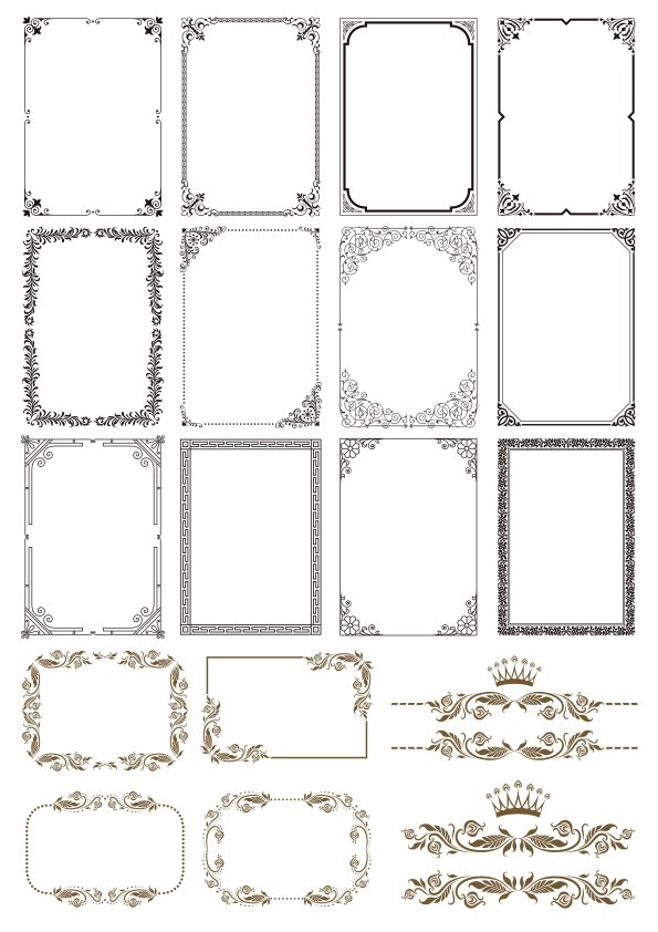 طرح قاب عکس با حاشیه طلایی مناسب برای استفاده در دستگاه های cnc چوب و cnc لیزر - gold border frames cdr file