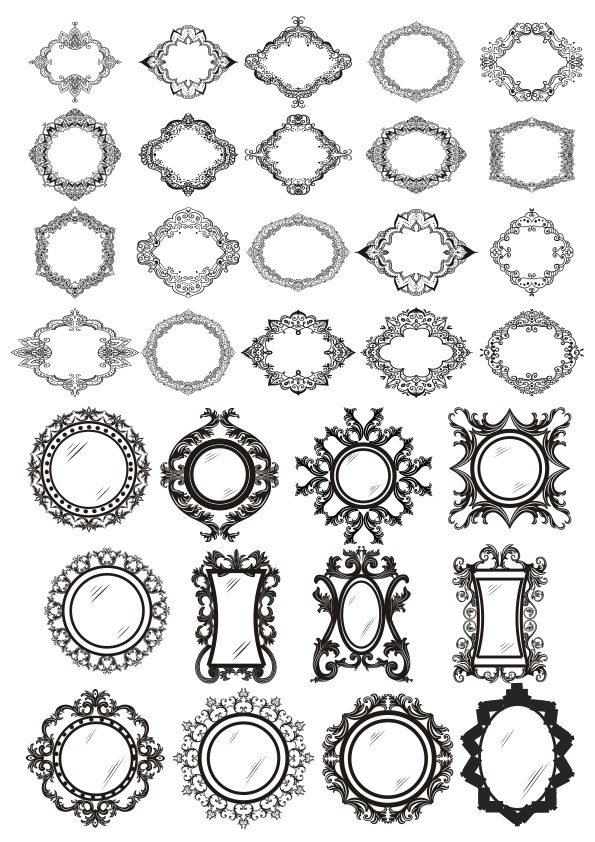 طرح مجموعه قاب عکس گلدار مناسب برای استفاده در دستگاه های cnc چوب و cnc لیزر - floral frame decor set cdr file