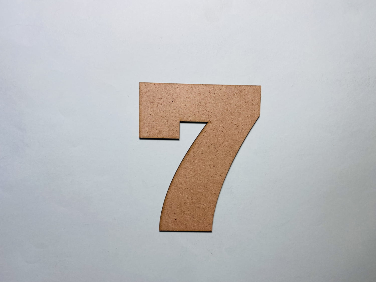طرح برش چوب شماره 7 مخصوص لیزر مناسب برای استفاده در دستگاه های cnc چوب و cnc لیزر - laser cut wood number 7 cutout number seven shape cdr file