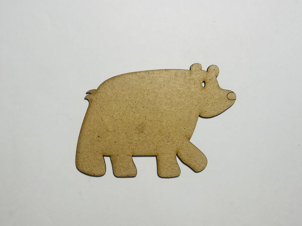 طرح خرس چوبی ناتمام مناسب برای استفاده در دستگاه های cnc چوب و cnc لیزر - laser cut unfinished wood bear cutout cdr file