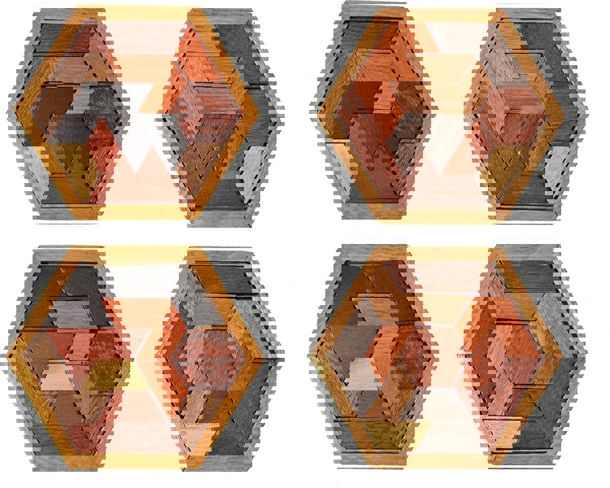 طرح بازی پازل شش ضلعی چوبی برای هدیه آموزشی کودکان مناسب برای استفاده در دستگاه های cnc چوب و cnc لیزر - laser cut wooden hexagon puzzle game for kids educational gift cdr file