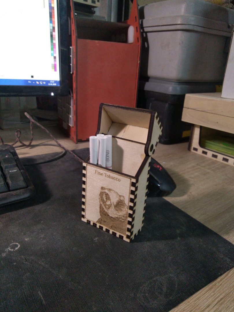 طرح جعبه سیگار چوبی مناسب برای استفاده در دستگاه های cnc چوب و cnc لیزر - laser cut wood cigarette case cigarette box cdr file
