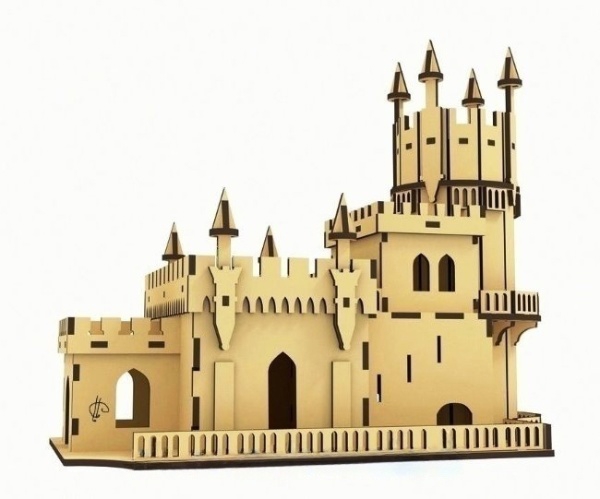 طرح قلعه چوبی مناسب برای استفاده در دستگاه های cnc چوب و cnc لیزر - laser cut wooden castle cdr file