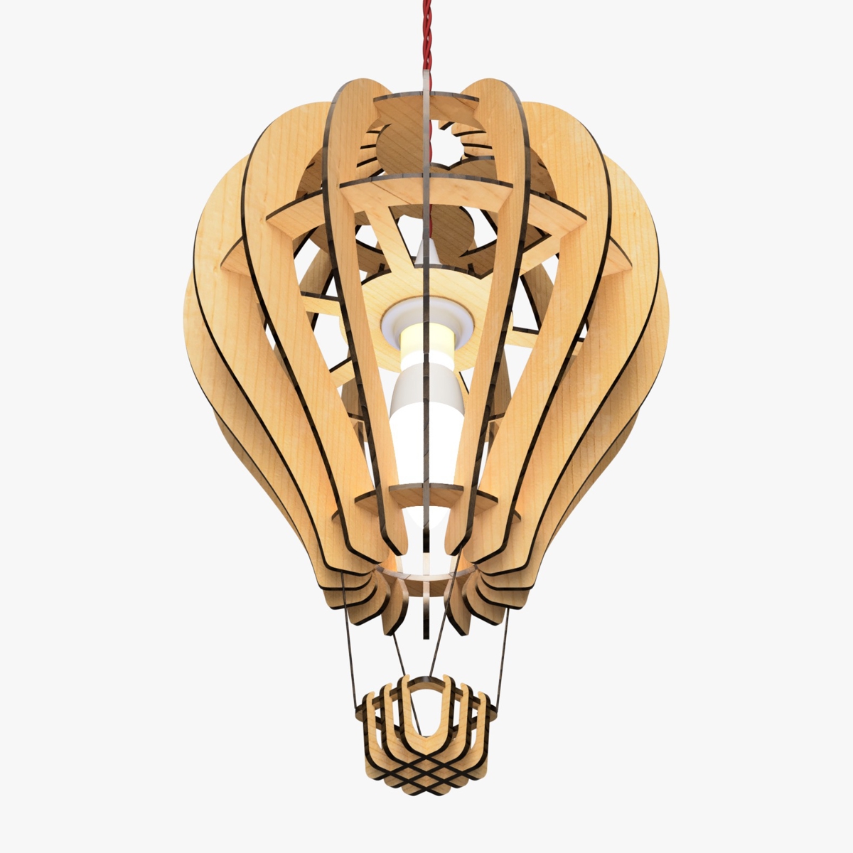 طرح چراغ سقفی بادکنکی مناسب برای استفاده در دستگاه های cnc چوب و cnc لیزر - laser cut balloon ceiling lamp cdr file