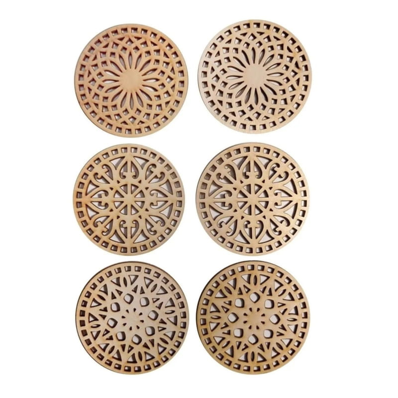طرح گل و بوته مناسب برای استفاده در دستگاه های cnc چوب و cnc لیزر - laser cut floral pattern round coasters cdr file