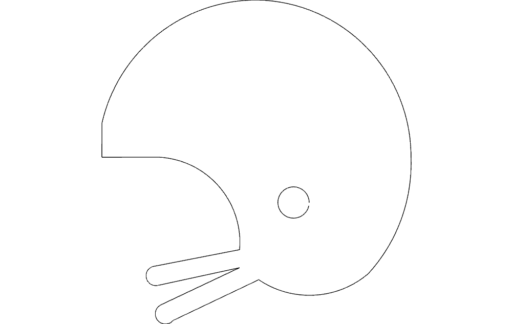 طرح سیلوئت کلاه ایمنی مناسب برای استفاده در دستگاه های cnc چوب و cnc لیزر - helmet silhouette dxf file