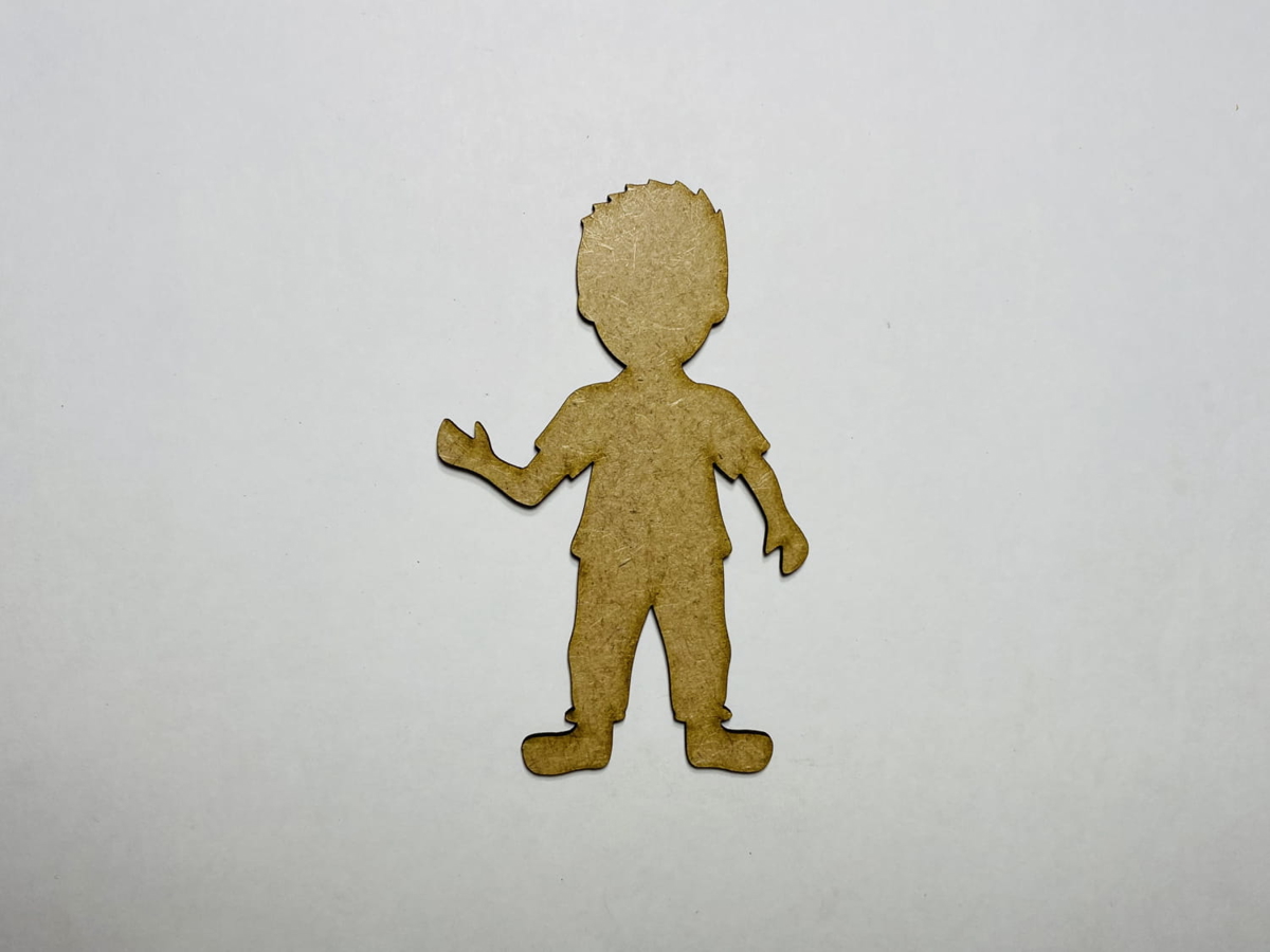 طرح پسر چوبی برای کاردستی مناسب برای استفاده در دستگاه های cnc چوب و cnc لیزر - laser cut wood boy cutout for crafts cdr file