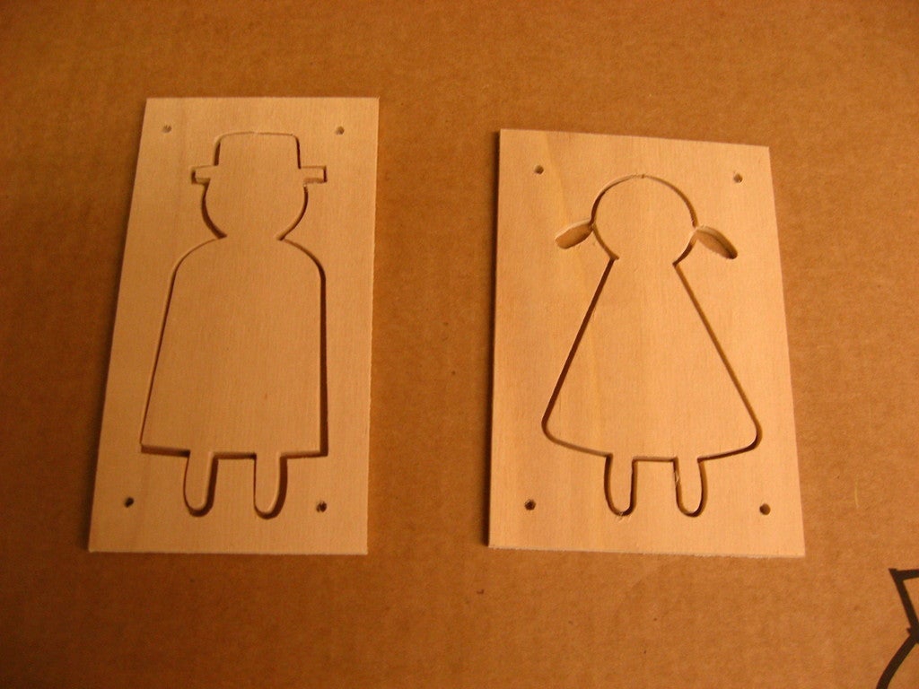 طرح تابلوهای بامزه مردانه و زنانه مناسب برای استفاده در دستگاه های cnc چوب و cnc لیزر - laser cut cute male female signs svg file